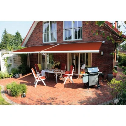 Kassettenmarkise Perform 300 X 200 Cm Gestell Silber Tuch Rot-Orange 5 Kassettenmarkise Perform 300 X 200 Cm Gestell Silber Tuch Rot-Orange – Bild 3