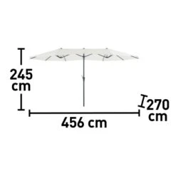 Balkonschirm Cloyna Ø 270 Cm Ecru Mit Kurbelmechanik -Outdoor Schirm Verkauf 048126615148 VM01 240920 L