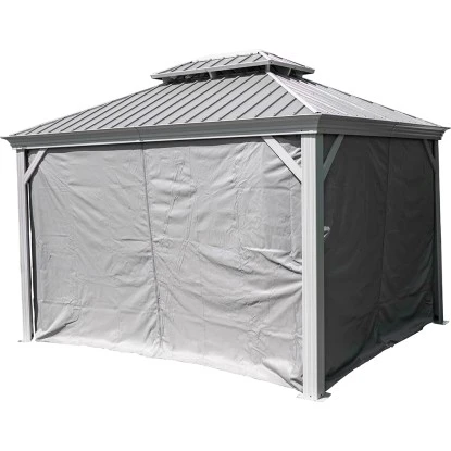Sojag Vorhang-Set Für Aluminium Pavillon Messina 12 X 16 Taupe 3 Sojag Vorhang-Set Für Aluminium Pavillon Messina 12 X 16 Taupe