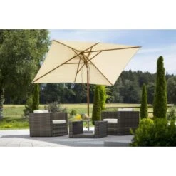 Schneider Rechteckschirm Malaga Natur 300 Cm X 200 Cm -Outdoor Schirm Verkauf 144023 2630 3
