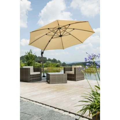 Schneider Schirme Ampelschirm Rhodos Ø 350 Cm Sand Mit Kurbelmechanik 10 Schneider Schirme Ampelschirm Rhodos Ø 350 Cm Sand Mit Kurbelmechanik – Bild 8