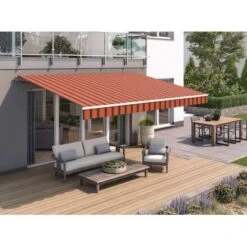 Wismar Gelenkarmmarkise Classic 500 Cm X 400 Cm Orange-Braun -Outdoor Schirm Verkauf 146792 2354 AB 02 2