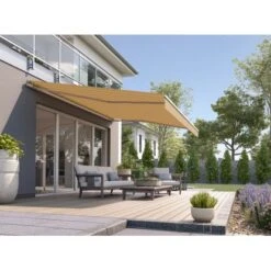 Wismar Gelenkarmmarkise Classic 400 Cm X 250 Cm Gelb-Grau -Outdoor Schirm Verkauf 146798 2354 AB 04 2