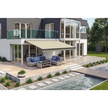 Wismar Teilhülsenmarkise 550 Cm X 200 Cm Beige-Grün 4 Wismar Teilhülsenmarkise 550 Cm X 200 Cm Beige-Grün – Bild 2