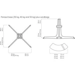 Baser Sonnenschirmständer 50 Kg Dunkelbraun -Outdoor Schirm Verkauf 1528 TechnischesDatenblat