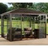 Sojag Aluminium Pavillon Castel 10 X 12 Bronze 298 Cm X 362 Cm X 283 Cm -Outdoor Schirm Verkauf 1741 sj13500 castel10x12 2