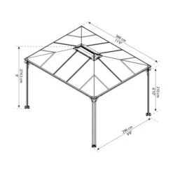 Palram - Canopia Gartenpavillon Martinique 3 X 3.6 Anthrazit -Outdoor Schirm Verkauf 193155 4695 4