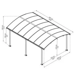 Palram - Canopia Pavillon Tuscon 3.6 X 5.1 Anthrazit -Outdoor Schirm Verkauf 1932243 4695 7
