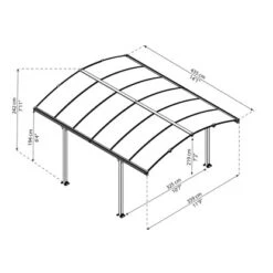 Palram - Canopia Pavillon Tuscon 3.6 X 4.4 Anthrazit -Outdoor Schirm Verkauf 1932250 4695 6