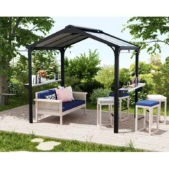 Palram - Canopia Bbq Gazebo Garden Austin 249 Cm X 284 Cm X 180 Cm Schwarz -Outdoor Schirm Verkauf 271070 4695 AB 02