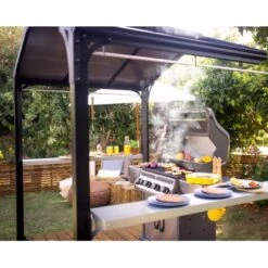 Palram - Canopia Bbq Gazebo Garden Austin 249 Cm X 284 Cm X 180 Cm Schwarz -Outdoor Schirm Verkauf 271070 4695 AB 03