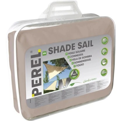 Perel Dreieck-Sonnensegel 360 Cm X 360 Cm Braun-Grau 4 Perel Dreieck-Sonnensegel 360 Cm X 360 Cm Braun-Grau – Bild 2