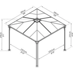 Palram - CanopiaPalermo 3 X 3 GartenPavillon Anthrazit Inkl. LED Set -Outdoor Schirm Verkauf 2971539 10