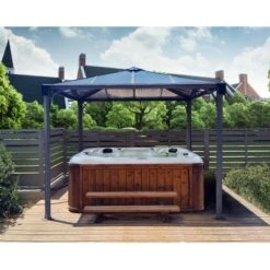 Palram - CanopiaPalermo 3 X 3 GartenPavillon Anthrazit Inkl. LED Set -Outdoor Schirm Verkauf 2971539 3