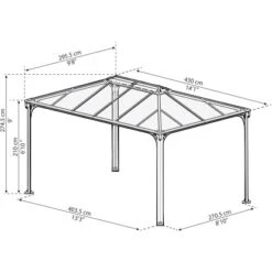 Palram - CanopiaMartinique 3 X 4.3 GartenPavillon Anthrazit Inkl. LED Set -Outdoor Schirm Verkauf 2971661 10