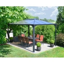 Palram - CanopiaMartinique 3 X 4.3 GartenPavillon Anthrazit Inkl. LED Set -Outdoor Schirm Verkauf 2971661 2