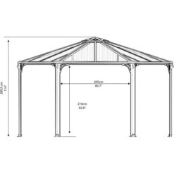 Palram - CanopiaMonaco 4.5 X 3.9 GartenPavillon Anthrazit Inkl. LED Set -Outdoor Schirm Verkauf 2971745 1 1