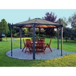 Palram - CanopiaMonaco 4.5 X 3.9 GartenPavillon Anthrazit Inkl. LED Set -Outdoor Schirm Verkauf 2971745 2 1