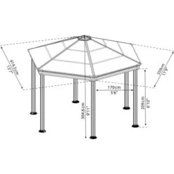 Palram - CanopiaRoma 4 X 3.6 GartenPavillon Anthrazit Inkl. LED Set -Outdoor Schirm Verkauf 2971810 1 1