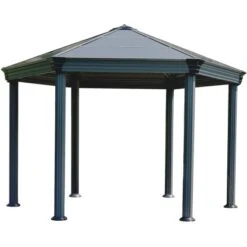 Palram - CanopiaRoma 4 X 3.6 GartenPavillon Anthrazit Inkl. LED Set -Outdoor Schirm Verkauf 2971810 2