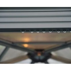 Palram - CanopiaRoma 4 X 3.6 GartenPavillon Anthrazit Inkl. LED Set -Outdoor Schirm Verkauf 2971810 3