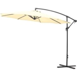 Gartenfreunde Ampelschirm Ø 300 Cm Creme Mit Kurbel