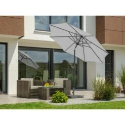 Schneider Sonnenschirm Harlem Silbergrau Ø 270 Cm 12 Schneider Sonnenschirm Harlem Silbergrau Ø 270 Cm -Outdoor Schirm Verkauf 4000570640145 64014 2