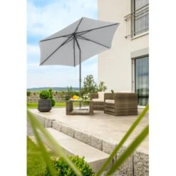 Schneider Schirme Marktschirm Ø 270 Cm Silbergrau Mit Push-Up Mechanik -Outdoor Schirm Verkauf 4000570664141 66414 2