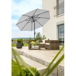 Schneider Schirme Marktschirm Ø 300 Cm Silbergrau Mit Kurbelmechanik -Outdoor Schirm Verkauf 4000570684149 68414 2