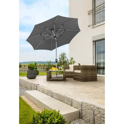 Schneider Schirme Marktschirm Ø 270 Cm Anthrazit Mit Kurbelmechanik 4 Schneider Schirme Marktschirm Ø 270 Cm Anthrazit Mit Kurbelmechanik – Bild 2