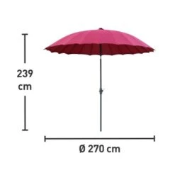 Marktschirm Limon Ø 270 Cm Burgund Mit Kurbel -Outdoor Schirm Verkauf 4048124986097 VM01 021014