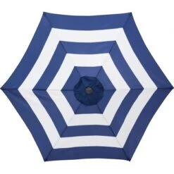 Marktschirm Honolulu Ø 300 Cm Blau-Weiß Mit Kurbel -Outdoor Schirm Verkauf 4048124987803 S03 310718