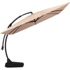 Ampelschirm Peoria 300 Cm X 300 Cm Beige Mit Kurbel -Outdoor Schirm Verkauf 4048124992906 S02 140819 L