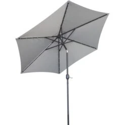 Sonnenschirm Wando Ø 270 Cm Grau Mit Kurbel Und LED-Beleuchtung -Outdoor Schirm Verkauf 4048126055265 30