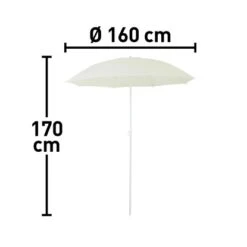 Marktschirm Ø 160 Cm Mit Push-Up Mechanik -Outdoor Schirm Verkauf 4048126625710 150