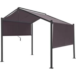 Stahl-Pavillon Bacliff Mit Seitenvorhängen 3 M X 3 M X 2,8 M Anthrazit -Outdoor Schirm Verkauf 4048126627844 30