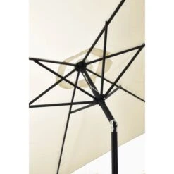 Gartenfreude Marktschirm Ø 200 Cm Creme Mit Kurbelmechanik -Outdoor Schirm Verkauf 4251083905744 4655 02