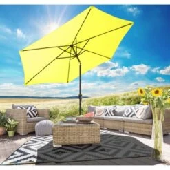 Gartenfreude Marktschirm Ø 300 Cm Lemon Mit Kurbelmechanik -Outdoor Schirm Verkauf 4251083905959 4655 01