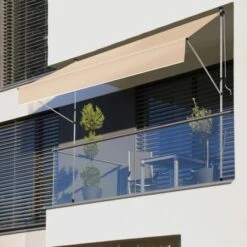 Gartenfreude Klemmmarkise Taupe/Beige 200 X 120 Cm Ohne Bohren, Gerader Schnitt -Outdoor Schirm Verkauf 4251083911622 4655 1