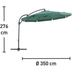 Ampelschirm Cocoa Beach Ø 350 Cm Grün Mit Kurbel -Outdoor Schirm Verkauf 435446 picture 1