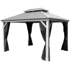 Sojag Aluminium Pavillon Messina 12 X 16 Champagner 363 X 483 X 307 Cm -Outdoor Schirm Verkauf 4691200 4
