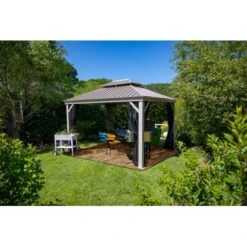 Sojag Aluminium Pavillon Messina 12 X 16 Champagner 363 X 483 X 307 Cm -Outdoor Schirm Verkauf 4691200 7