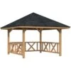 Palmako Holz-Pavillon Bianca 8,3 M² Set 1 Braun Tauchgrundiert -Outdoor Schirm Verkauf 4743142004784 4980 S 01