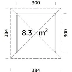 Palmako Holz-Pavillon Bianca 8,3 M² Set 1 Braun Tauchgrundiert -Outdoor Schirm Verkauf 4743142004784 4980 VM 02