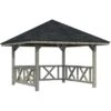 Palmako Holz-Pavillon Bianca 8,3 M² Set 1 Grau Tauchgrundiert -Outdoor Schirm Verkauf 4743142004791 4980 S 01