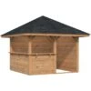 Palmako Holz-Pavillon Bianca 8,3 M² Set 3 Braun Tauchgrundiert -Outdoor Schirm Verkauf 4743142004883 4980 S 01