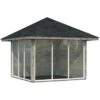 Palmako Holz-Pavillon Bianca 8,3 M² Set 4 Grau Tauchgrundiert -Outdoor Schirm Verkauf 4743142004937 4980 S 01