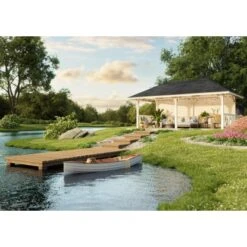 Palmako Holz-Pavillon Bianca 16,6 M² Set 2 Natur / Unbehandelt -Outdoor Schirm Verkauf 4743142005118 4980 AB 03