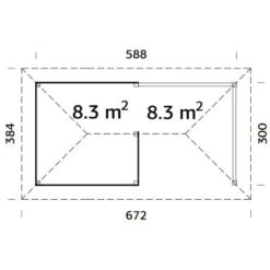 Palmako Holz-Pavillon Bianca 16,6 M² Set 3 Grau Tauchgrundiert -Outdoor Schirm Verkauf 4743142005187 4980 VM 02