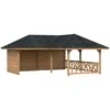 Palmako Holz-Pavillon Bianca 24,9 M² Set 1 Braun Tauchgrundiert -Outdoor Schirm Verkauf 4743142018781 4980 S 01